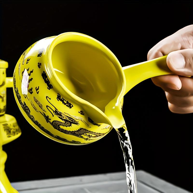 1 комплект, ленивый чайный сервиз, магнитная отвод воды, вращающаяся крышка, чаша, чайник, автоматический чайник с китайским драконом, чайные чашки, чайный поднос для домашних животных, китайский кунг-фу тэ