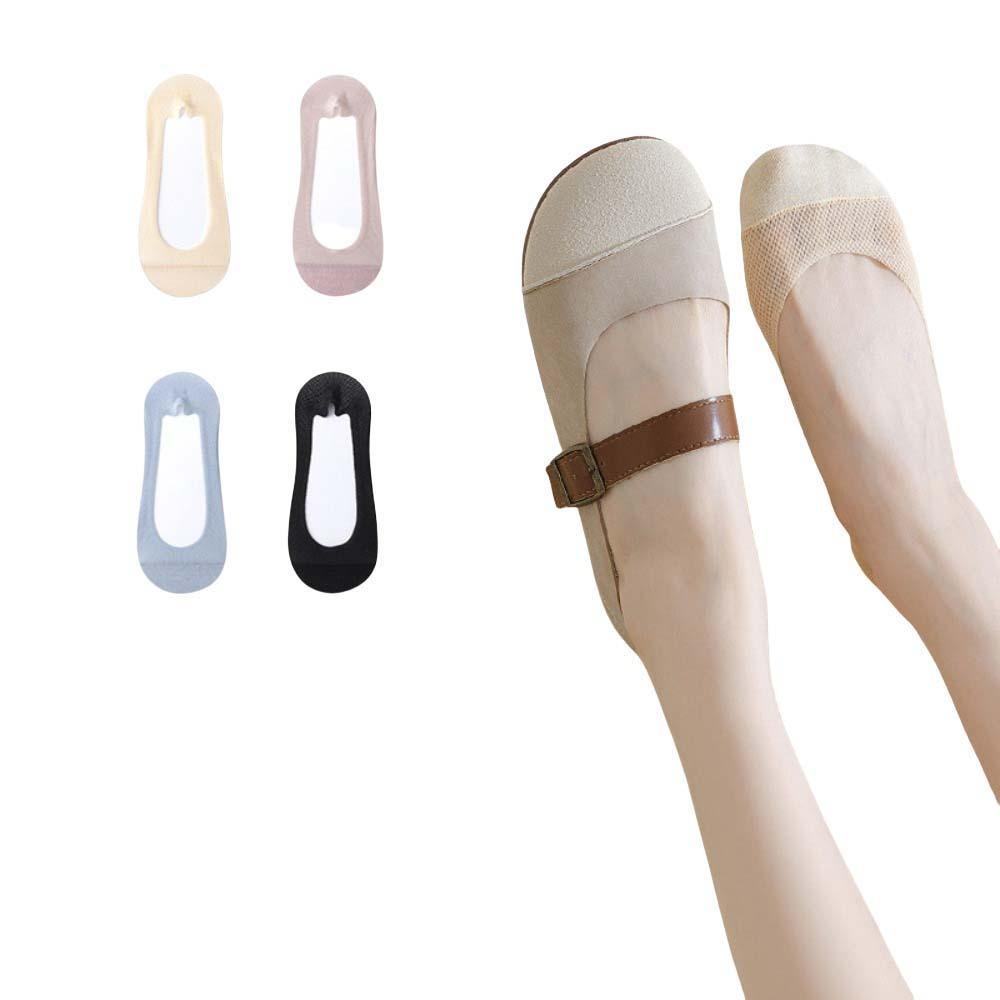 4 пары хлопковых невидимых носков-таби с низким вырезом и нескользящими носками, комплект женских носков-лодочек на лето и весну