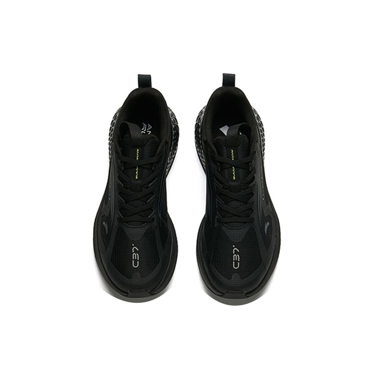 Anta C37+ Мягкая подошва из ткани, амортизирующая, нескользящая, износостойкая, дышащая, легкая, низкая, кроссовки для бега, мужские, черные 912235537-6