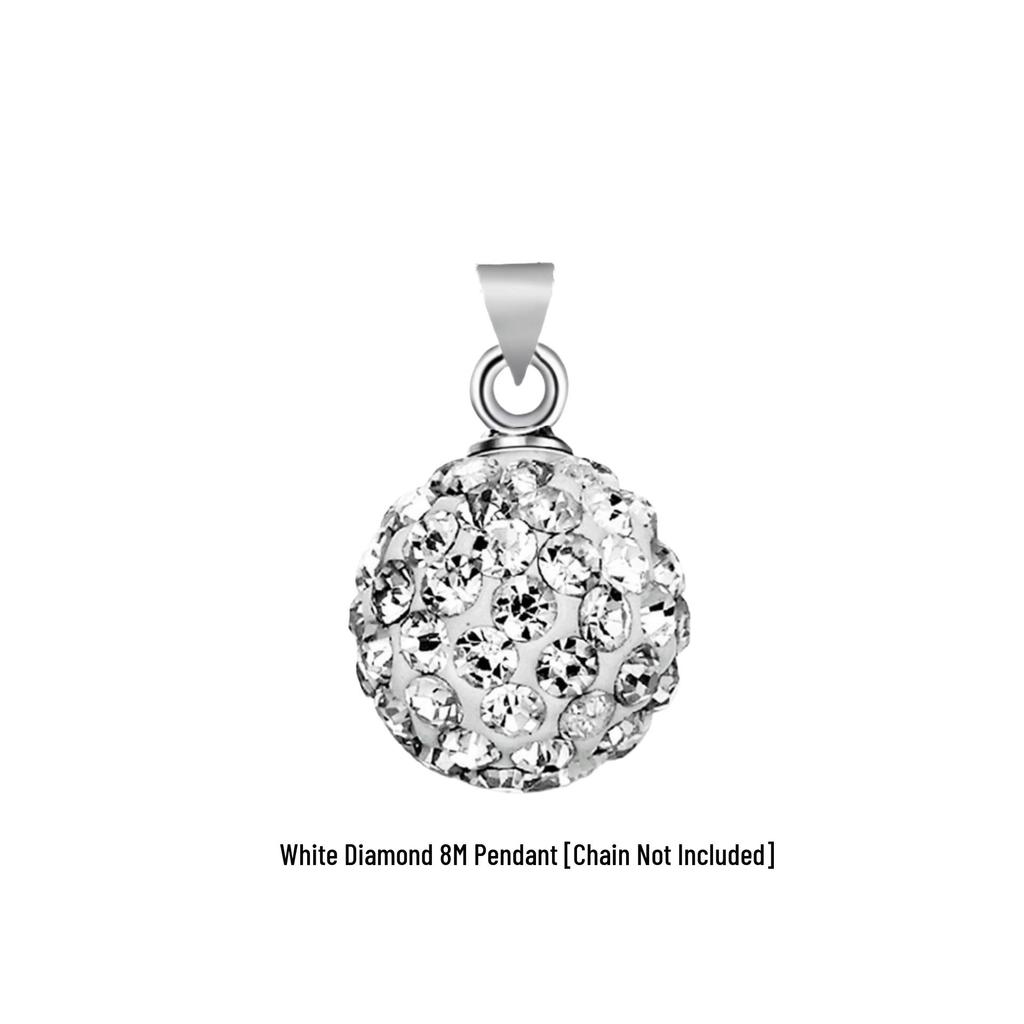 Ожерелье в корейском стиле, ретро, посеребренное, с кристаллами шамбала и цветным бриллиантовым шаром