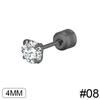 Fashion Four Claw Zircon Cartilage Stainless Steel Ear Stud Crystal Zircon Earrings Piercing Jewelry Steel Clear