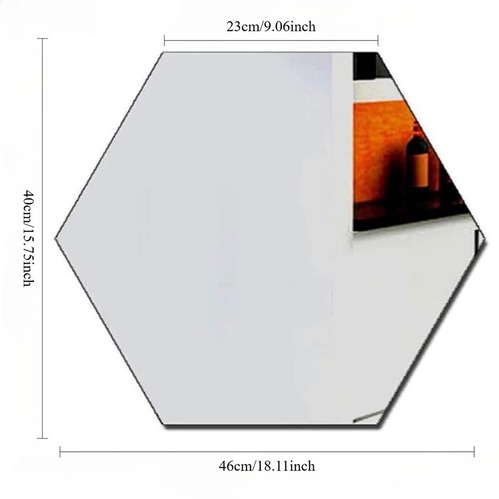 10 PCS Hexagon Acrylic Mirror Wall Stickers Plate Self Adhesive Mirror Sticker Mirrors for Wall Decor,Wedding Table Centerpiece Art Wall Decoration