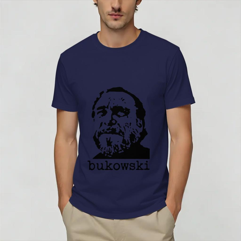 Retro Charles Bukowski T Shirts Unisex Pure Cotton Creative Tshirts Round Neck Tees Short Sleeve Clothing New Arrival