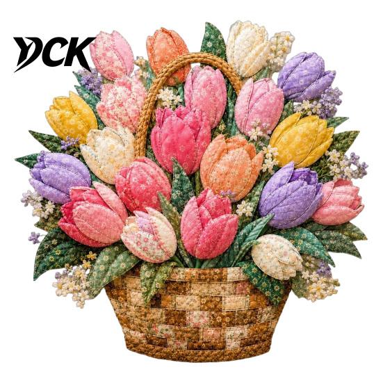 3D Цветочная корзина Поделка Цветочный пэчворк DIY Набор, Многослойные тканевые цветы Изготовление Ручные принадлежности для творчества Швейный проект для взрослых, Идея для подарка Текстурированный