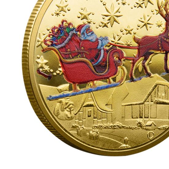 Рождественская сувенирная монета Санта-Клаус Монета с изображением лося Металлическая коллекционная праздничная монета для детей Подарочные рождественские вечеринки Чулки Наполнители