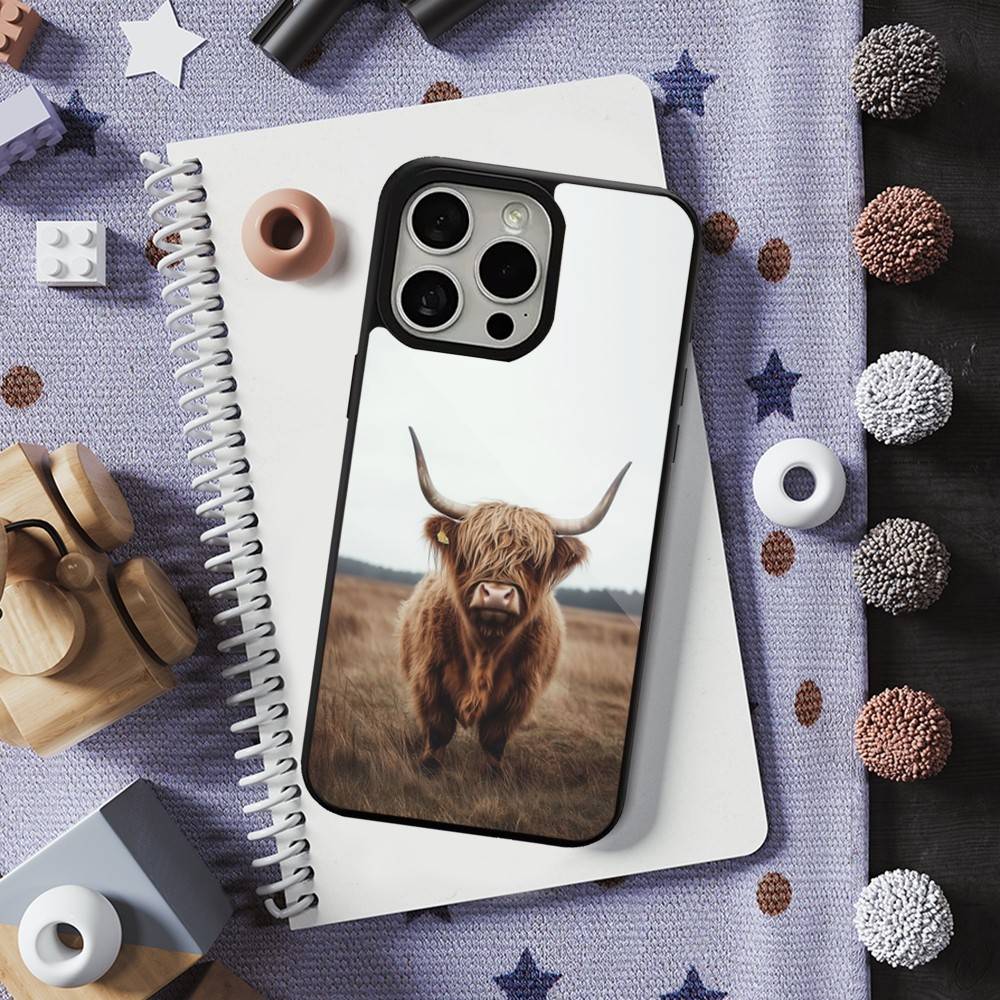 Милая Арт Шотландская Корова Для iPhone 15, Mini, 13, Max, 11, 16, 17, 14, Plus, 12, Pro, Для MagSafe, Магнитный Чехол Для Беспроводной Зарядки