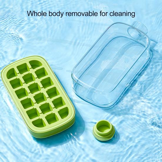 Лоток для льда с крышкой для морозильника, многоразовый вертикальный льдогенератор для быстрого приготовления льда, бесконтактное открывание, простая пресс-форма для льда для коктейлей из виски