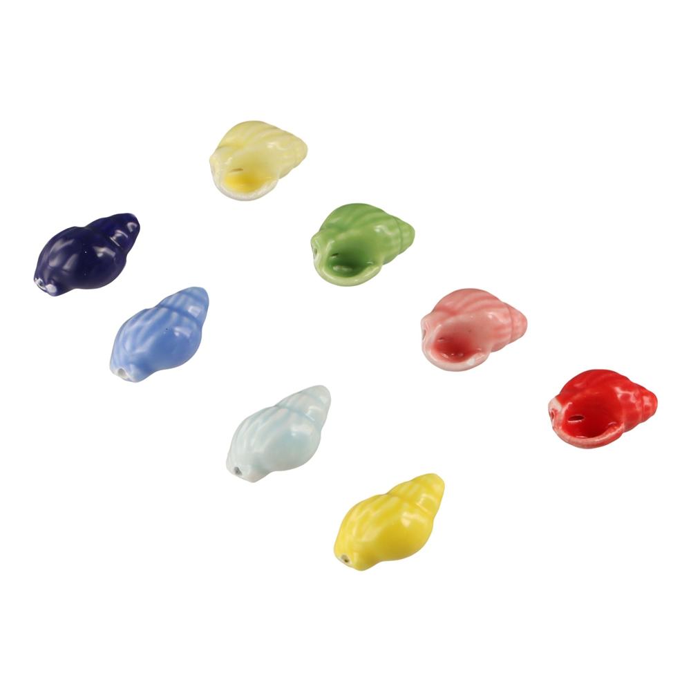 10Pcs Fresh Color Conch Shell Bead Ceramic Jewelry Making Material Ceramic Spacer Loose Beads Gift