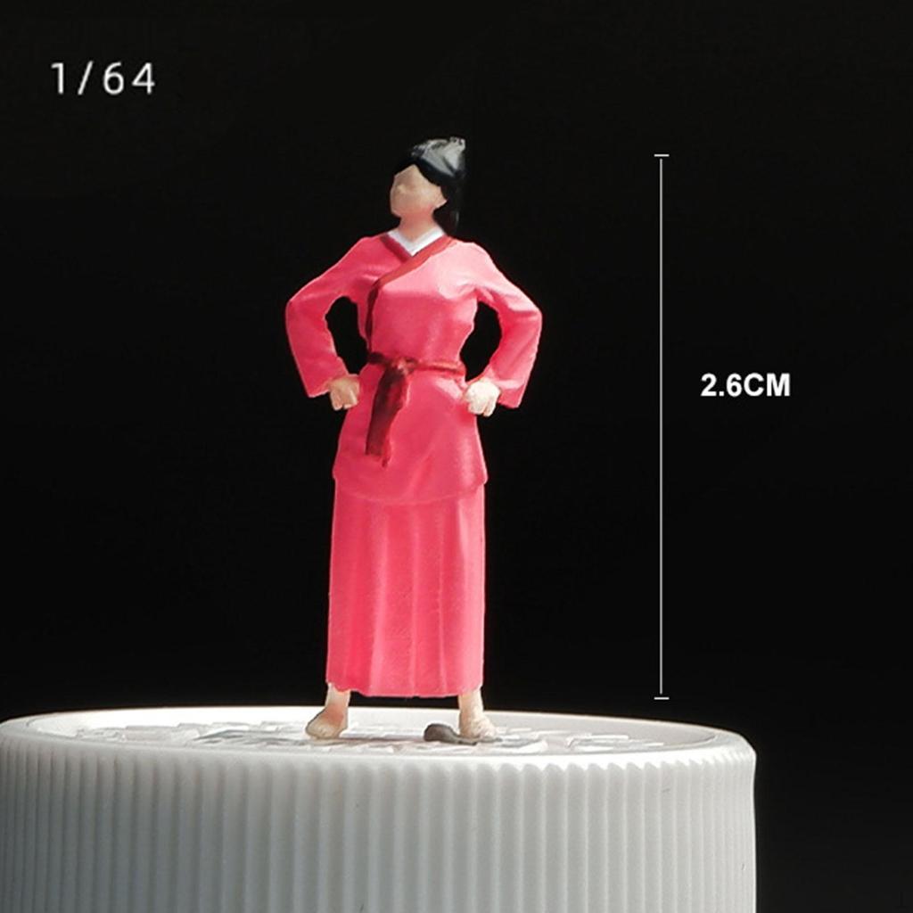 1/64 Китайская Древняя Фигурка Персонажа Орнамент Диорамы Крошечные Модели Людей для Архитектурного