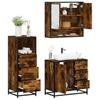 VidaXL Bathroom Furniture Set 3 Pcs Smoked Oak, Bathroom Cabinet, Toilet Storage Cabinet, 3301047
