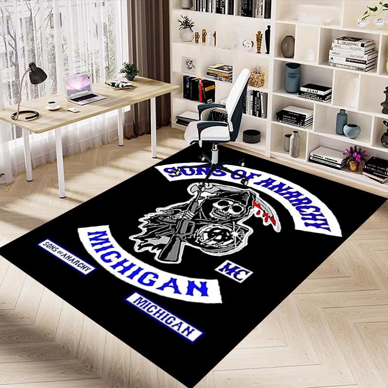 1 шт. Ковер Sons of Anarchy Michigan MC, противоскользящий, из полиэстера, напольный коврик для офиса, спальни