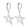 Fashion Pentagram Earrings Female Temperamental Earrings Ear Clip Face-Showing Ear Rings Female