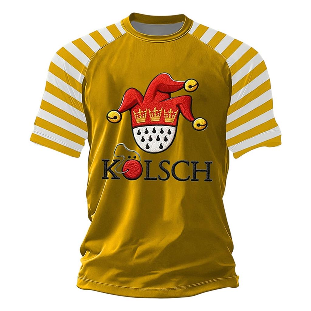 Мужская футболка с красными полосами и принтом клоуна для карнавала и повседневного ношения