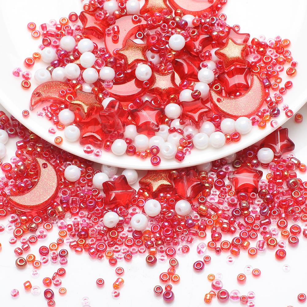 Набор для изготовления украшений своими руками из бусин-звездочек и лун, а также бисера для серег, браслетов и ожерелий