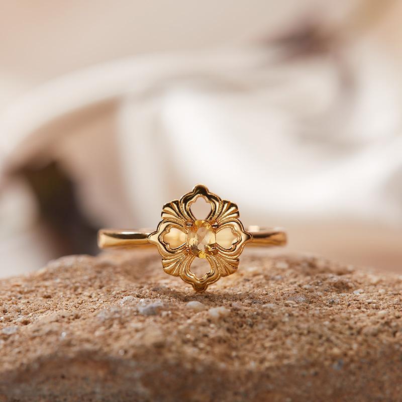 S925 Sterling Silver Natural Colored Treasure Necklace Women'S Niche Light Luxury High-End Set French Retro Brushed Collarbone Chain