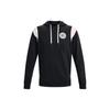 Under Armour Rival Logo Printed Drawstring Hooded Long Sleeve Sweatshirt Men Sweatshirt Black 1373829-001