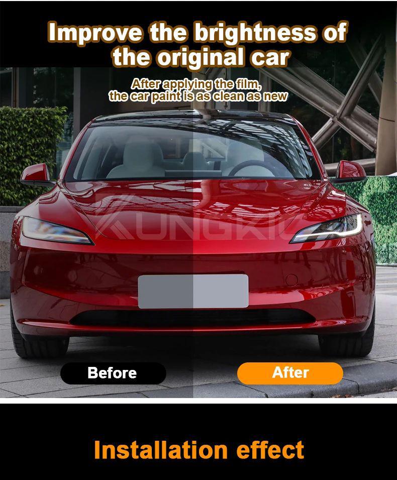 Tesla Model 3 Facelift Invisible TPU Car Wrap – Paint Protection Film for 24 Cross-Border Models