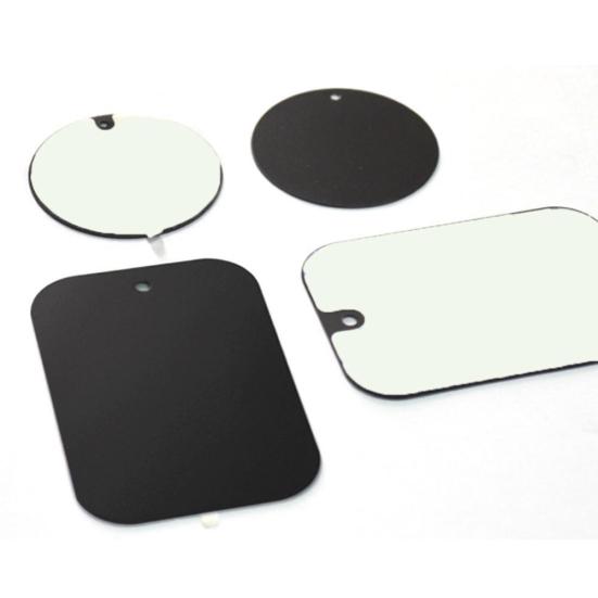 4Pcs Round Rectangle Mobile Phone Magnetic Car Mount Holder Metal Plate Sticker