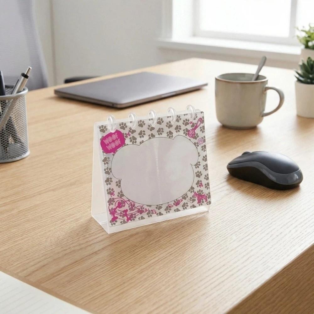 Transparent Flip Up Photocard Holder Cat Dog Photo Album Durable Card Display Rack Birthday Gift