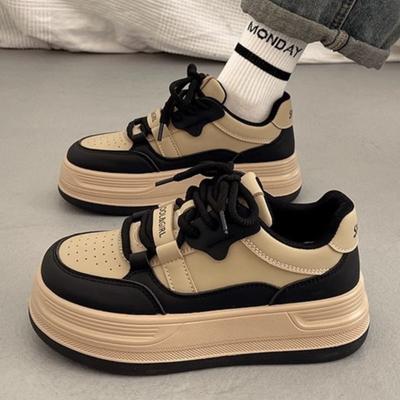 Мода 2025 Новые многослойные кроссовки на платформе в гонконгском стиле для женщин, массивная подошва, увеличивающие рост, повседневная спортивная обувь, уникальный ретро