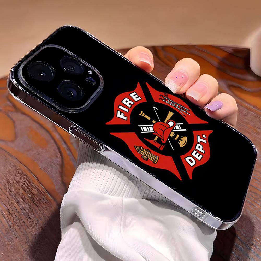Чехол для телефона с логотипом пожарной службы для iPhone 17 Pro Max 16 15 14 Pro Max 13 11 Xs Xr 8 7Plus Прозрачная крышка