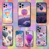 Романтичный чехол для телефона с воздушным шаром для iPhone 17,16,15,14,13,12,11,Plus,Pro Max,XS,X,XR,SE,Mini,8,7,Мягкий силикон, Черный