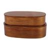 Lunch Box Set Japanese   Wooden Food Storage Container for Students Workers 19x10x9.5cm