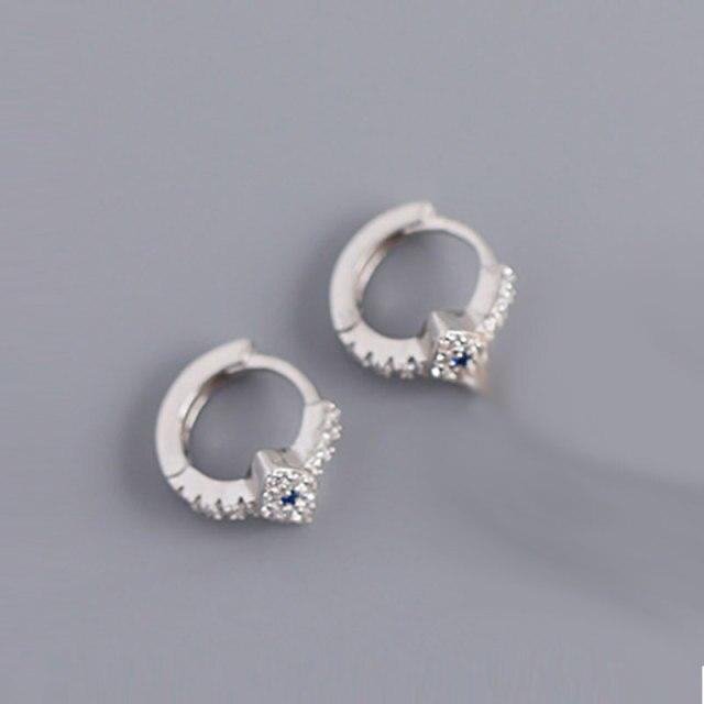 100% 925 пробы серебро маленькие круглые золотые молнии циркониевые серьги-кольца клипсы для женщин Pendientes геометрические