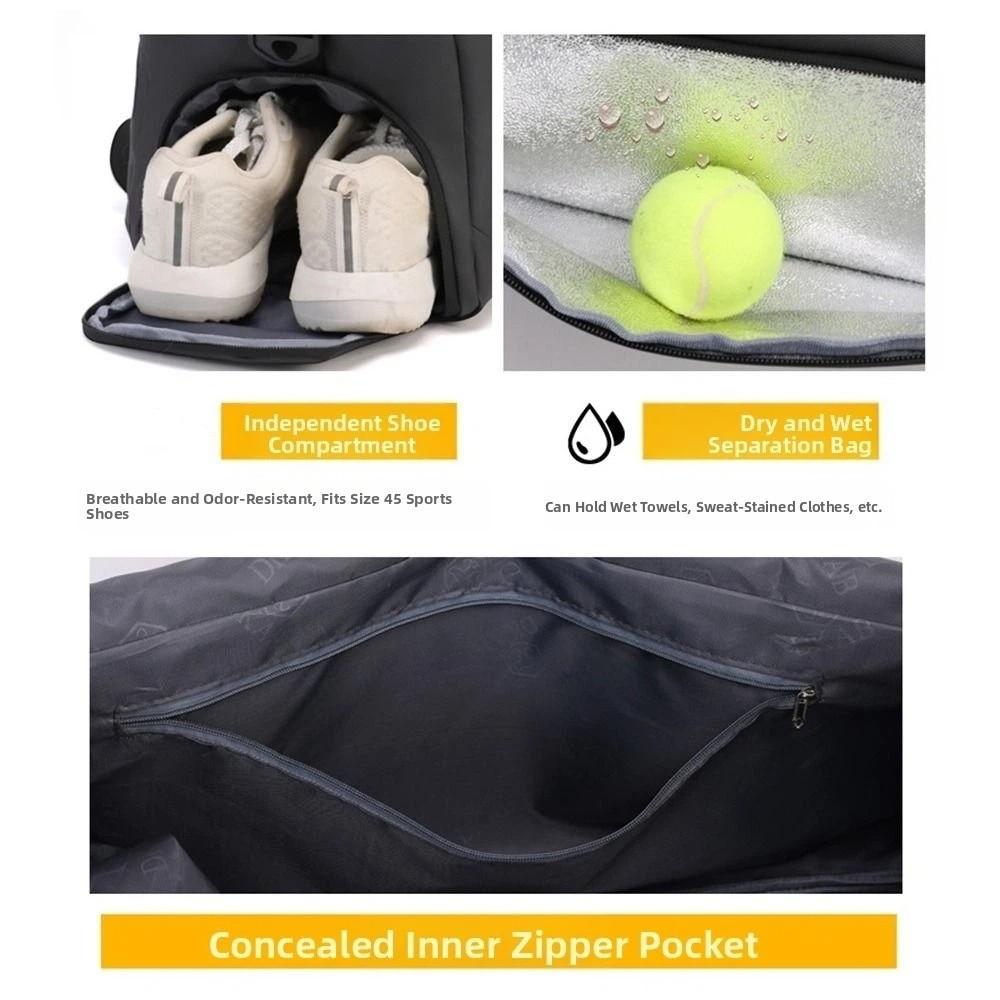 Large Capacity Travel Duffel Bag Dustproof with Shoe Compartment Sports Fitness Bag Lightweight Waterproof Clothing Storage Bag