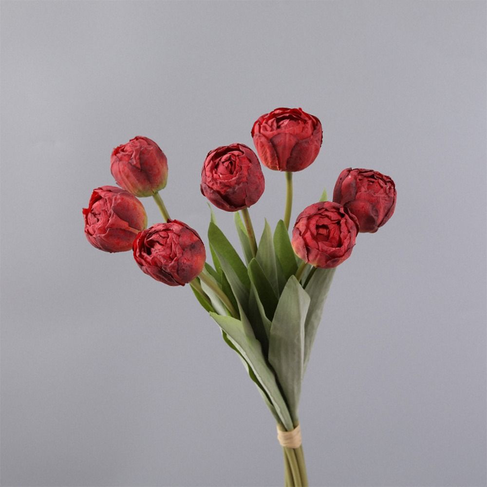 Realistic Artificial Tulip Branches Real Touch Fake Flowers Silk Tulip Flower Outdoor Garden Decor