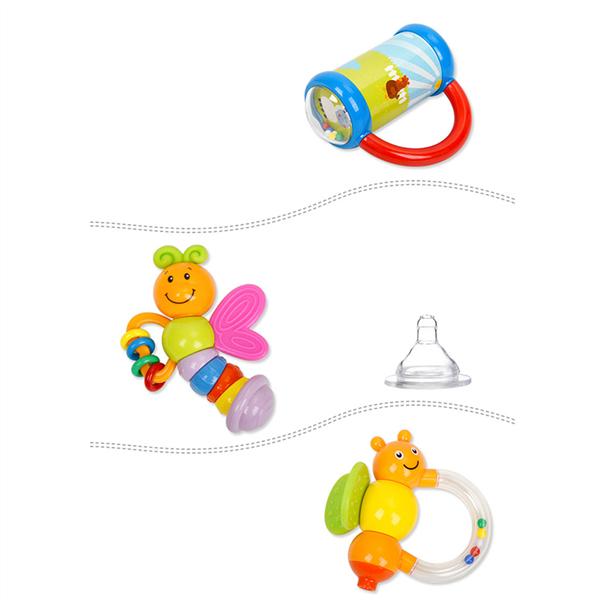 10pcs Baby Rattles Teether Set Durable Educational Latest Teether Rattle Gift Hand Rattles for Kids