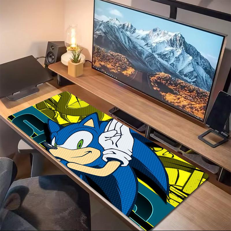 Sonic Vibes Print Cushion Non-slip Laptop Tablet Big Mousepad XXL Mat Mini PC Playmat With Lock edge
