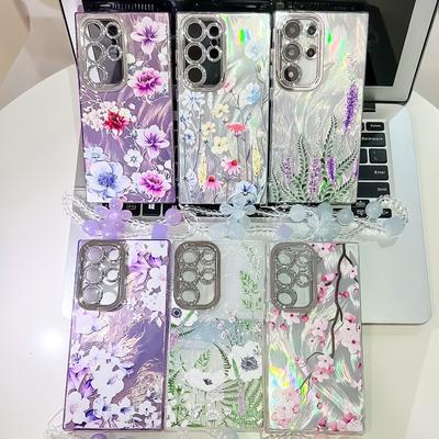 Чехол для мобильного телефона Samsung S25 Ultra Цветок Пленка для объектива S24 Все включено Новый A56 Защитный чехол-браслет