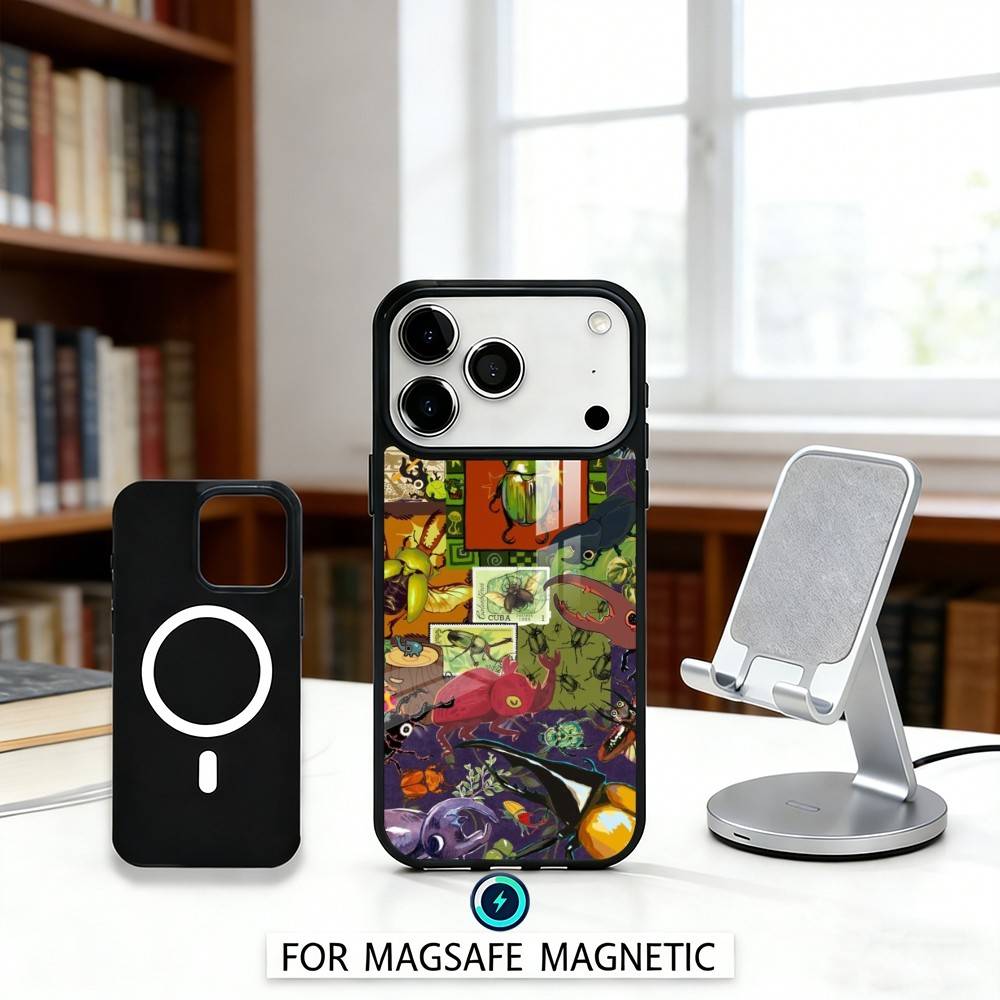 B-Biology B-Bugs And Insects Art Phone Case Magnetic For iPhone17 16 15 14 13 12 Pro Max For Magsafe Wireless Charging Cover