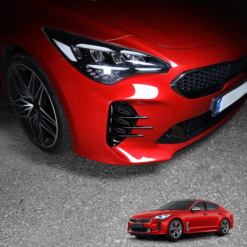 2PCS Auto Exterior Black Rear Fog Lamp Cover Trim Styling Decoration Accessories For Kia Stinger 2018-