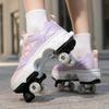 Детская/Мужская трансформируемая обувь для ходьбы на четырех колесах Мужские/Женские роликовые коньки Детские коньки Спортивная обувь для мальчиков/девочек