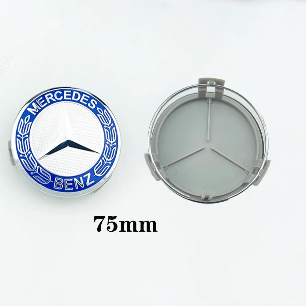 For Benz a24Pcs 75MM Car Wheel Center Hub Caps AMG Wreath for Mercedes Benz GLE GLK SLK CLA CLK W203 W204 W205 W209 W210 W211 W212