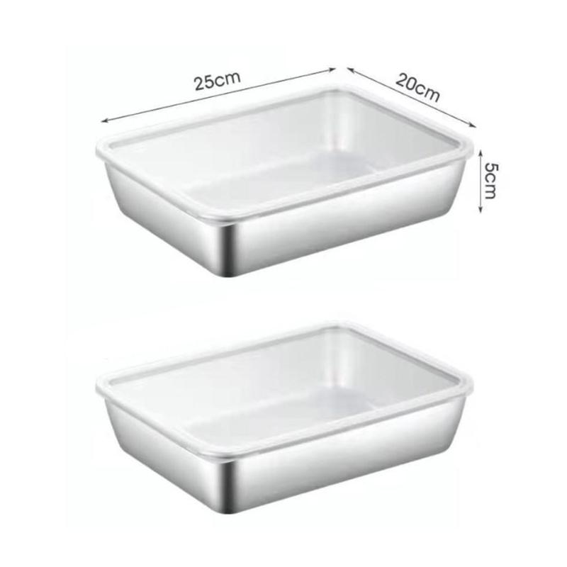 2/3/4/5 шт. Контейнер для еды из нержавеющей стали с крышкой, большой вместимости, для хранения продуктов, коробка для сохранения свежести, поднос