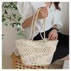 Single Shoulder Hollow Cotton Woven Bag New Summer Large Capacity French Straw Bag Seaside Vacation Beach Bag for Women