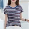 Summer Women's T-shirt Striped Loose Casual Short Sleeve Top