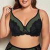 Женский бюстгальтер большого размера, сексуальное кружево, 3 крючка, бюстгальтеры с бантом, удобный на косточках, 0Xl-5Xl - 090