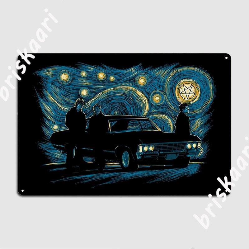 DORA Tin Sign Starry Supernatural Night Metal Plaque Poster Classic Painting Dcor Club Bar Wall Pub Tin Sign Poster