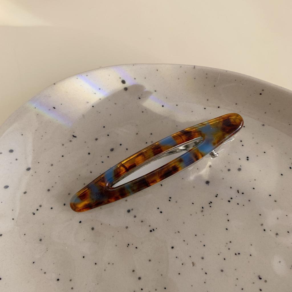 2 шт./набор Ацетатные заколки для волос Полые овальные заколки-уточки для челки Геометрические заколки Боковые заколки для волос Женские Девичьи Аксессуары для волос