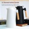 1L Thermal Coffee Carafe Double Walled Vacuum Coffee Pot Thermal Carafe Thermos Pot With Wood