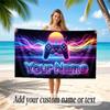 Neon Colorful Theme Soft Beach Towel Personalized Custom Name Text Towel Portable for Beach Pool Travel