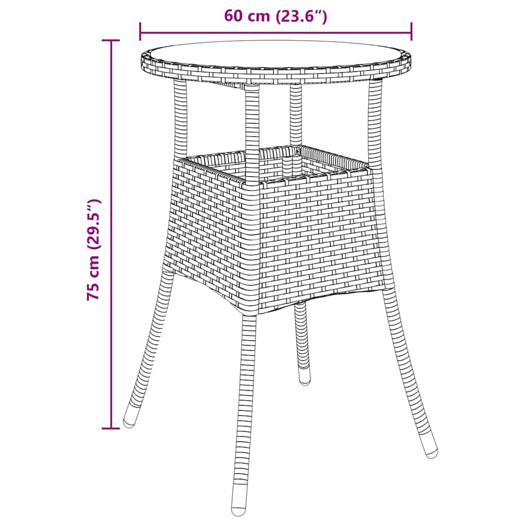 Garden Dining Set 5 pcs Black Poly Rattan