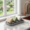 Waterproof Bathroom Soap Dish Self Draining Kitchen Storage Holder W-Shaped Soap Rack  Restaurant