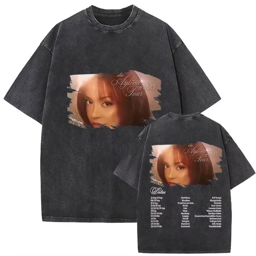 Singer Die Ayliva Tour Fans Merch T Shirts Unisex Music Album Hip Hop Short Sleeve Tshirt Cotton Trendy Streetwear Tshirt