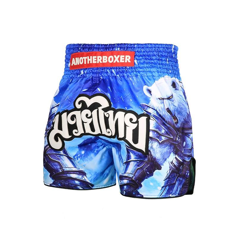 Anotherboxer Muay Thai Shorts Ice Bear Design MMA Boxing Kickboxing Training Unisex