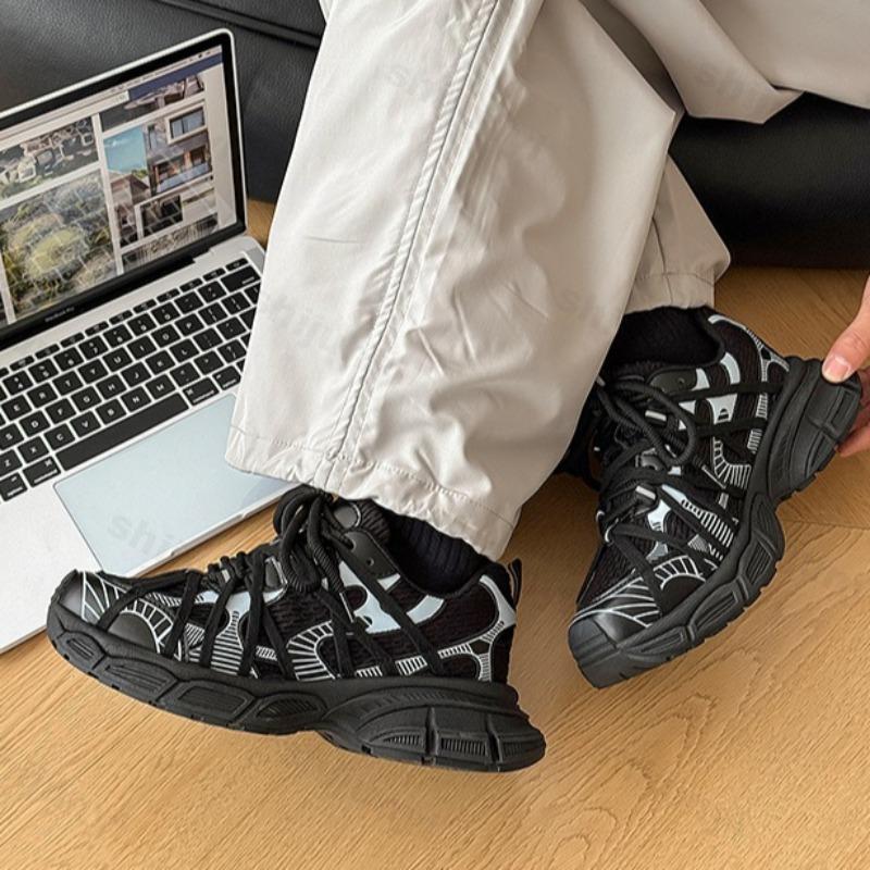 Модные Весенние Новые Мужские Повседневные Спортивные Кроссовки Сетчатые Дышащие На Толстой Подошве Модный Тренд Обувь Удобная Универсальная Массивные Кроссовки